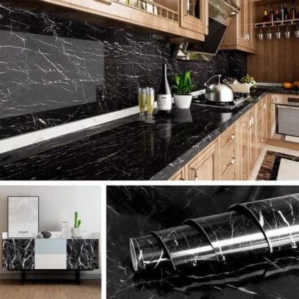 Self adhesive black marble sheet